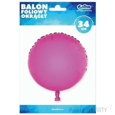 balon foliowy okragly rozowy godan 18 rnd