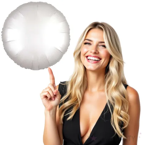 balon foliowy okragly satynowy bialy amscan 17 rnd