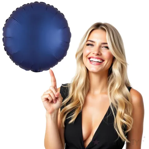 balon foliowy okragly satynowy granatowy amscan 17 rnd