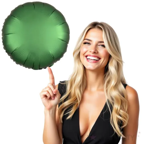 balon foliowy okragly satynowy zielony amscan 17 rnd