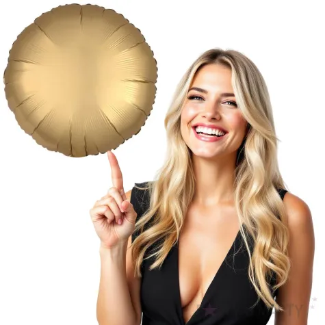 balon foliowy okragly satynowy zloty amscan 17 rnd