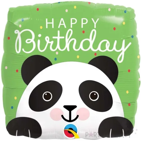 balon foliowy panda happy birthday qualatex 18 sqr