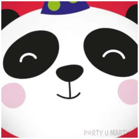 balon foliowy panda w czapeczce urodzinowej czerwony folat 18 rnd