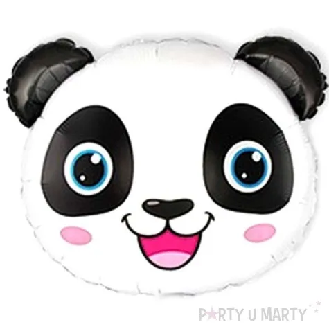 balon foliowy panda z uszami bialo czarny flexmetal 10 shp