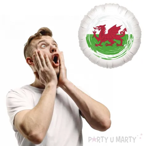 balon foliowy panstwa swiata walia bialy 18 rnd