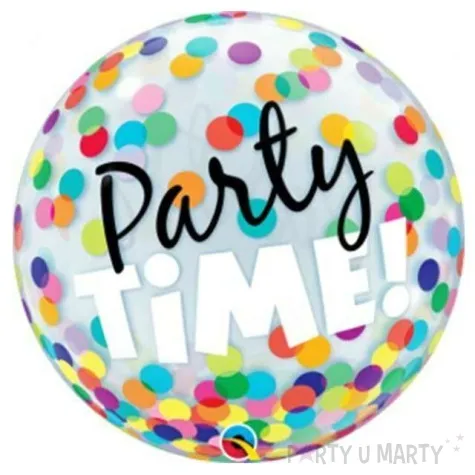 balon foliowy party time kolorowe grochy qualatex bubbles 22 orb
