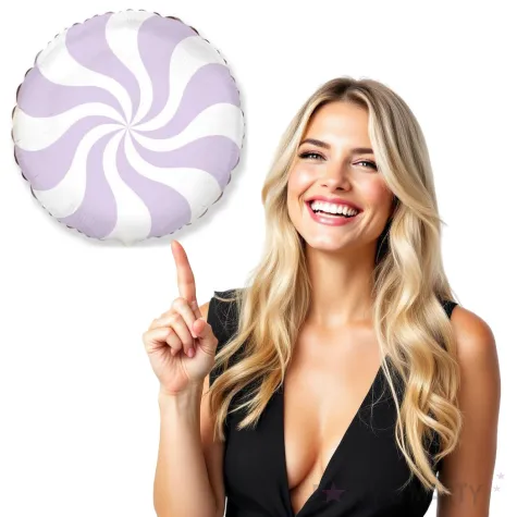 balon foliowy pastelowy lizak lawendowy flexmetal 18 rnd