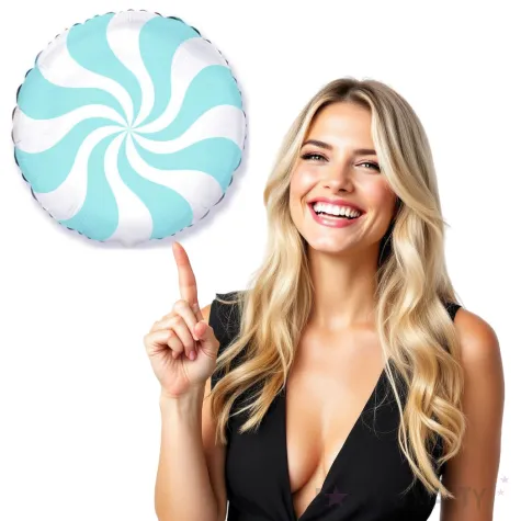 balon foliowy pastelowy lizak niebieski jasny flexmetal 18 rnd