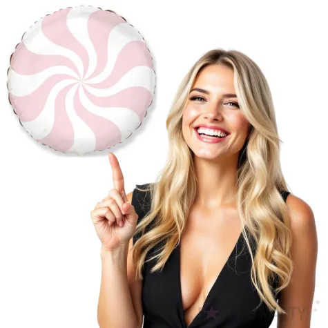 balon foliowy pastelowy lizak rozowy jasny flexmetal 18 rnd