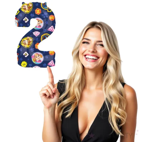 balon foliowy paw patrol cyfra 2 amscan 25 shp
