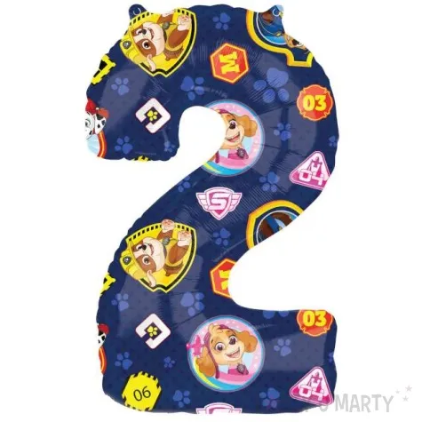 balon foliowy paw patrol cyfra 2 amscan 25 shp