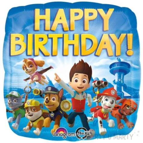 balon foliowy paw patrol happy birthday amscan 18 sqr