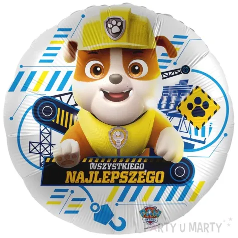 balon foliowy paw patrol rubble wszystkiego najlepszego premioloon 17 rnd