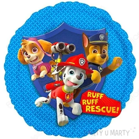 balon foliowy paw patrol ruff ruff rescue niebieski amscan 18 rnd
