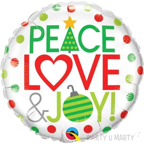 balon foliowy peace love joy grochy qualatex 18 rnd