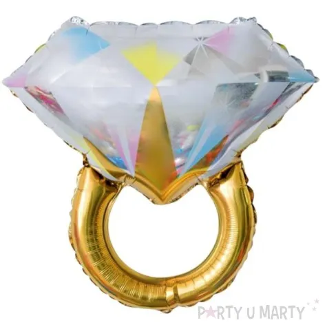 balon foliowy pierscionek z diamentem bialy partypal 27 shp