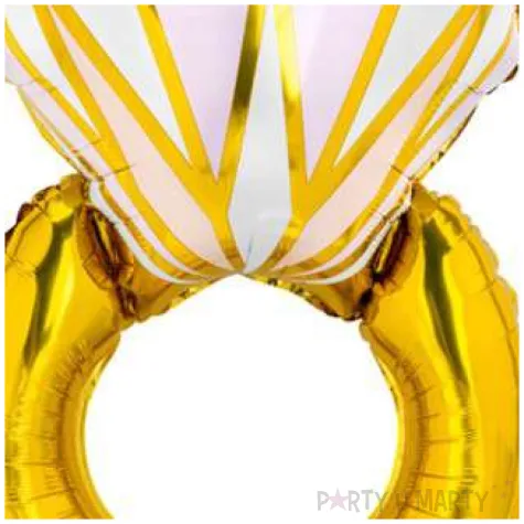 balon foliowy pierscionek zloty partydeco 21 shp