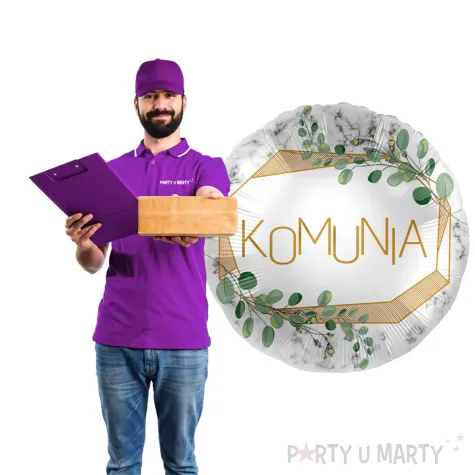 balon foliowy pierwsza komunia swieta bialo zloty premioloon 17 rnd