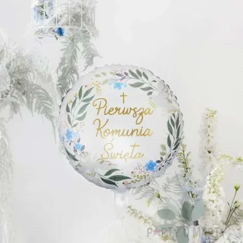 balon foliowy pierwsza komunia swieta golebice partydeco 18 rnd