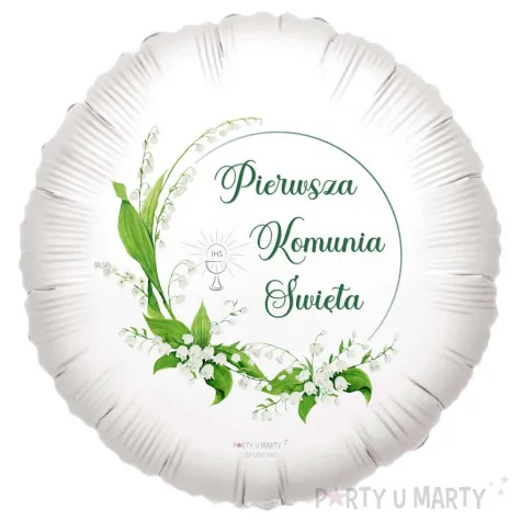 balon foliowy pierwsza komunia swieta konwalie 18 rnd