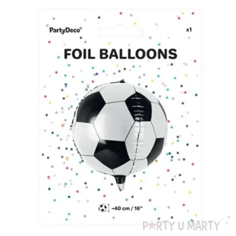 balon foliowy pilka czarno bialy partydeco 16 orb