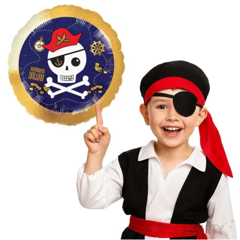 balon foliowy piracka czaszka mapa skarbu amscan 18 rnd