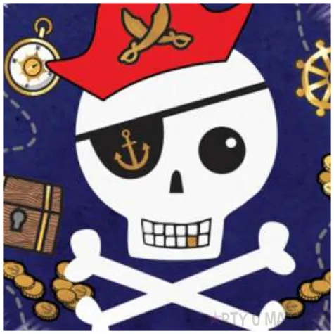 balon foliowy piracka czaszka mapa skarbu amscan 18 rnd