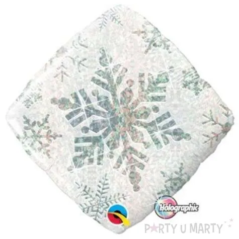 balon foliowy platek sniegu srebrny qualatex 18 sqr