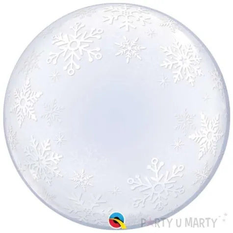 balon foliowy platki sniegu qualatex bubbles 24 orb