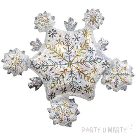 balon foliowy platki sniegu srebrny amscan 32 shp