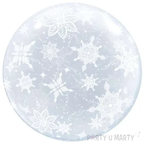 balon foliowy platki sniegu transparentny 20 orb
