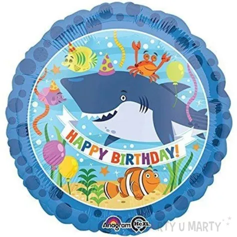 balon foliowy podwodne party happy birthday amscan 17 rnd