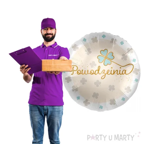 balon foliowy powodzenia bialo bezowy premioloon 17 rnd