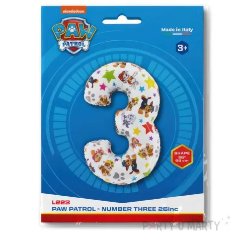 balon foliowy psi patrol cyfra 3 grabo 26 dgt