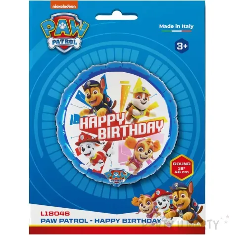 balon foliowy psi patrol happy birthday grabo 18 rnd