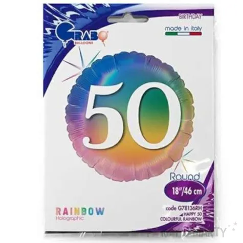 balon foliowy rainbow liczba 50 grabo 18 rnd