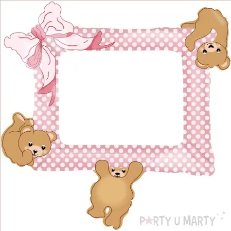 balon foliowy ramka misie rozowy brazowy jix 24 shp