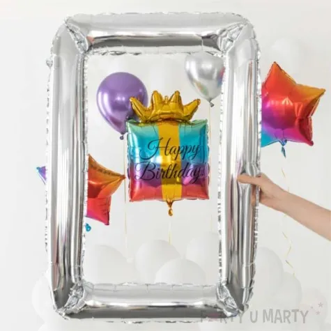 balon foliowy ramka selfie srebrny partypal 34 shp