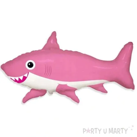 balon foliowy rekin usmiechniety rozowy jasny flexmetal 24 shp