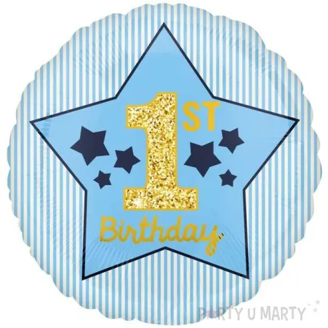 balon foliowy roczek chlopca birthday boy amscan 18 rnd