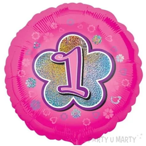 balon foliowy roczek rozowy amscan 18 rnd