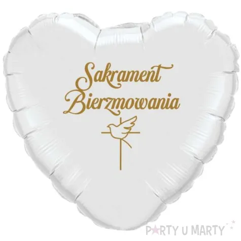 balon foliowy sakrament bierzmowania golebica bialo zloty 18 hrt