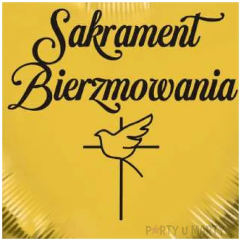 balon foliowy sakrament bierzmowania golebica zloto czarny 18 hrt