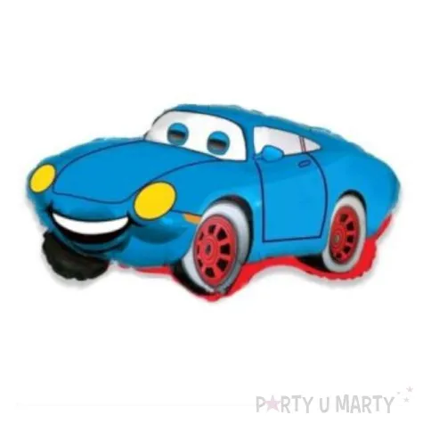 balon foliowy samochod usmiechniety niebieski flexmetal 31 shp