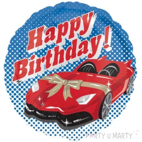 balon foliowy samochod wyscigowy happy birthday amscan 17 rnd