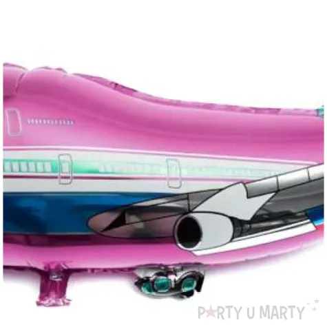 balon foliowy samolot pasazerski rozowy jix 33 shp