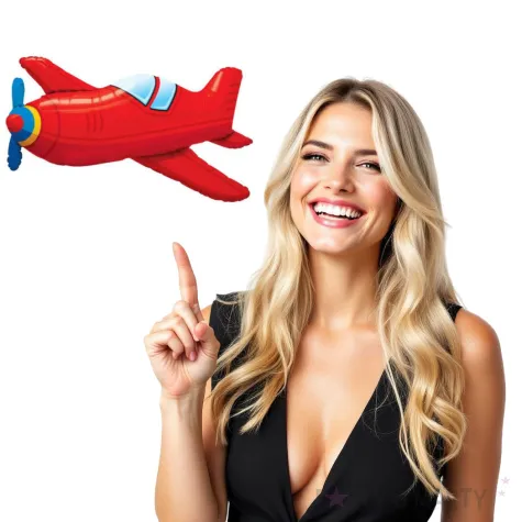 balon foliowy samolot vintage czerwony qualatex 36 shp