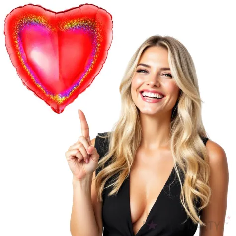 balon foliowy serca holo czerwony grabo 18 hrt
