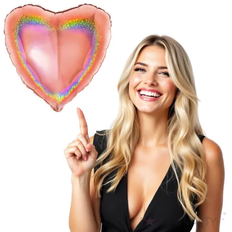 balon foliowy serca holo rozowe zloto grabo 18 hrt