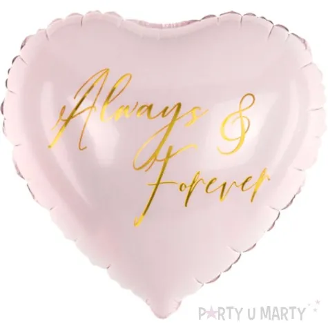 balon foliowy serce always and forever rozowy partydeco 18 hrt